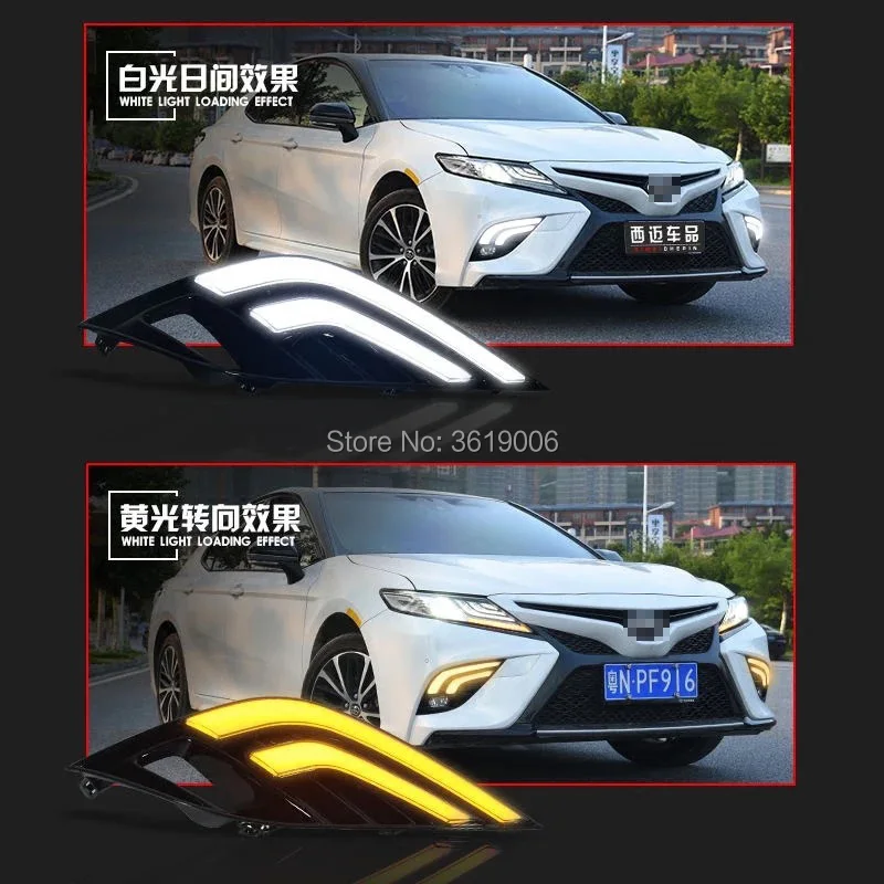 SmRKE для Toyota Camry 2018 XSE SE DRL светодиодные противотуманные фары Дневные ходовые огни