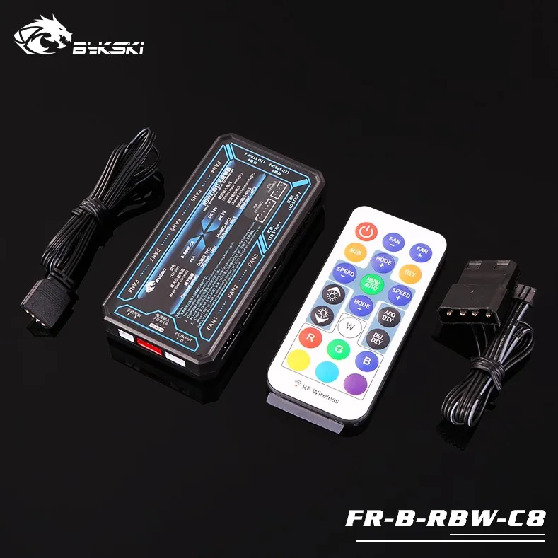 Sync LED Controller Bykski B-RBW-C8 RBW RF пульт дистанционного управления 8 вентиляторов и 4 светодиодный порт материнская плата синхронизация светодиодный контроллер - Цвет лезвия: Sync LED Controller