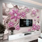 Пользовательские фотообои 3D стерео ювелирные изделия цветок гостиная ТВ диван фон настенный Декор стены ткань Papel De Parede 3D Paisagem