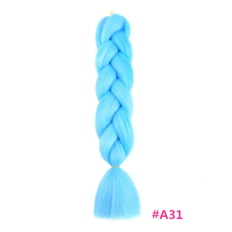 #16 Pervado волосы 2"(60 см) 1 шт. большие синтетические косы волосы для наращивания серый розовый синий сплошной цвет крючком плетение волос оптом - Цвет: #16