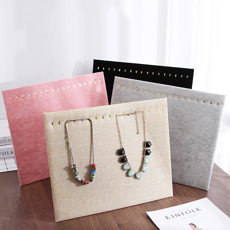 

New Gigh Quality Velvet Storage Board Necklace Pendant Jewelry Display Stand Women Rack Jewelry 17 Hooks Bracelet