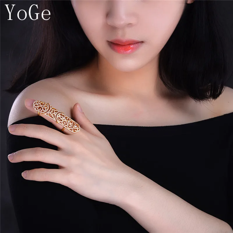 Ювелирные изделия YoGe R0896 роскошное женское кольцо с отверстиями на весь палец для