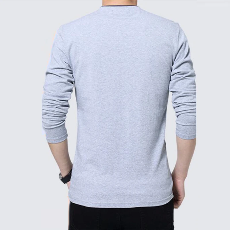 Футболка мужская с длинным рукавом повседневная тенниска из хлопка в полоску