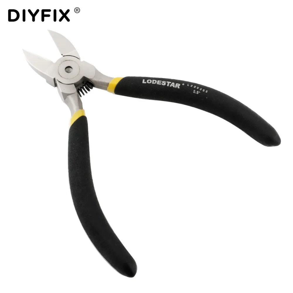 

DIYFIX Electrical Wire Cable Pliers Cutters Cutting Side Snips Flush Nipper Anti-slip Rubber Diagonal Pliers Hand Tools 5.5"