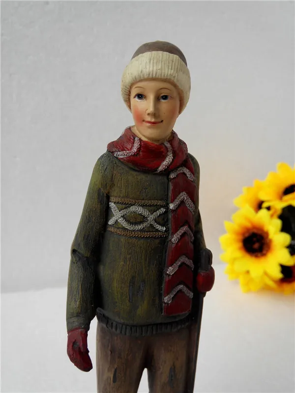 Boy Лыжная пара, модель куклы, домашний декор, фигурки, фея, креативная фигурка для любителей катания на лыжах, украшения для бонсай, украшение для дома, аксессуары для рукоделия - Цвет: Boy