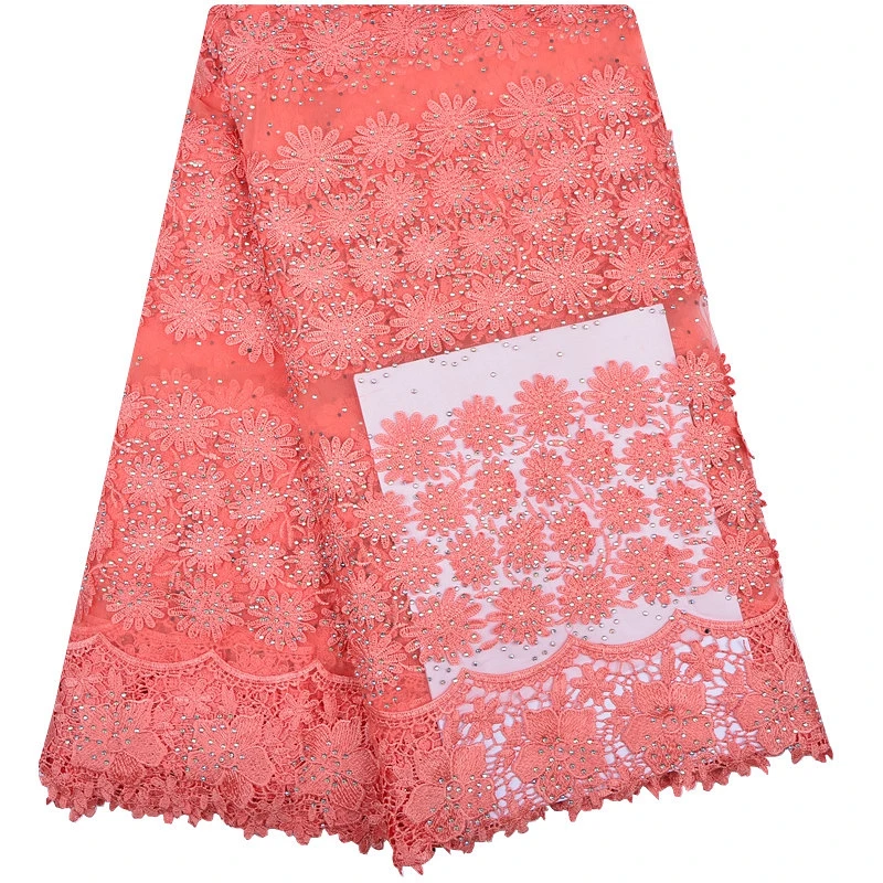 

African tulle lace fabric multi color design 3d flower lace embroidered fabric new coming nigerian french net lace A1164