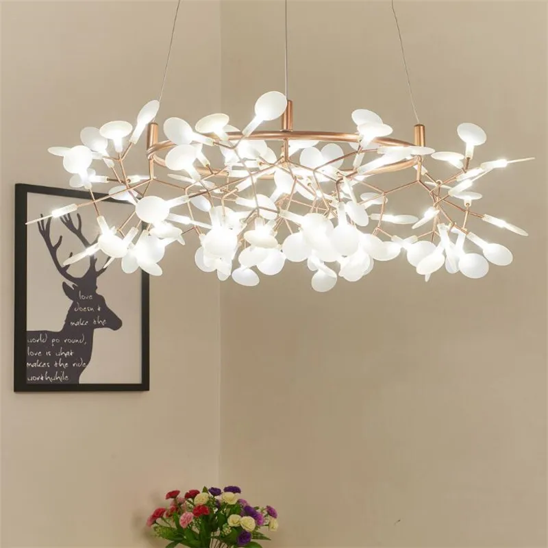 Art Decorate Tree Branch Led Pendant Light Acrylic Leaf Hanging Lamp Lustre For Living Room Art Decor Pendant Lamp 110V/220V