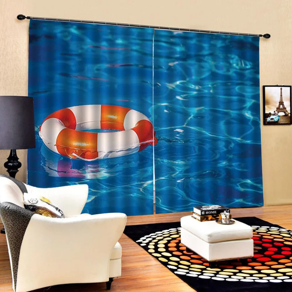 Синие занавески для комнаты 3D окна с принтом динозавра Роскошные затемненные