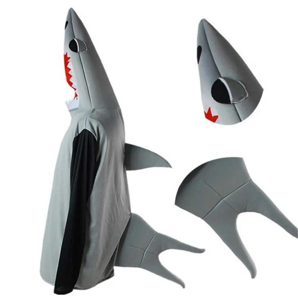 Костюм акулы на Хэллоуин толстовка для взрослых забавная одежда косплея песок