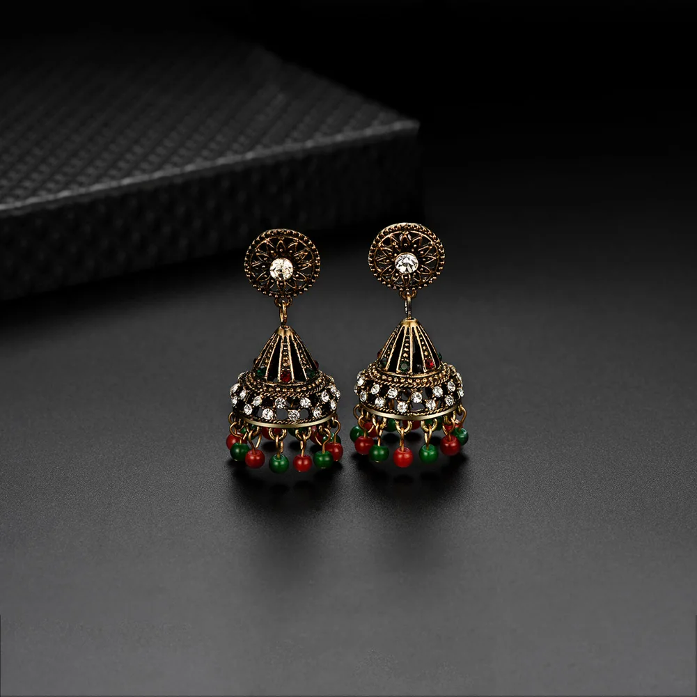Retro Exotic Earrings Bohemian Beads Dangle Drop Round Wind Chimes Shape Exquisite Jewelry For Women Girls Col | Украшения и