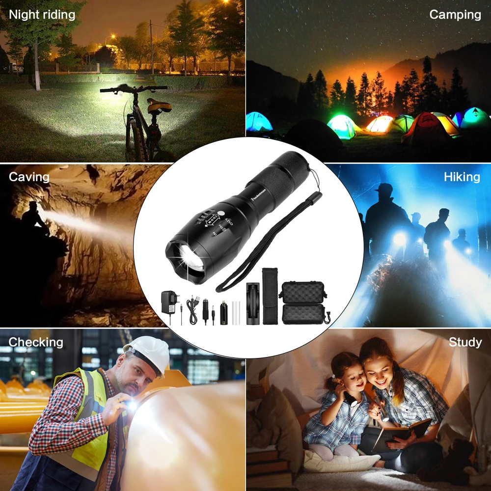 Светодиодный фонарик 5000 лм ультра яркий светодиодный фонарь T6/L2/V6 5 режимов