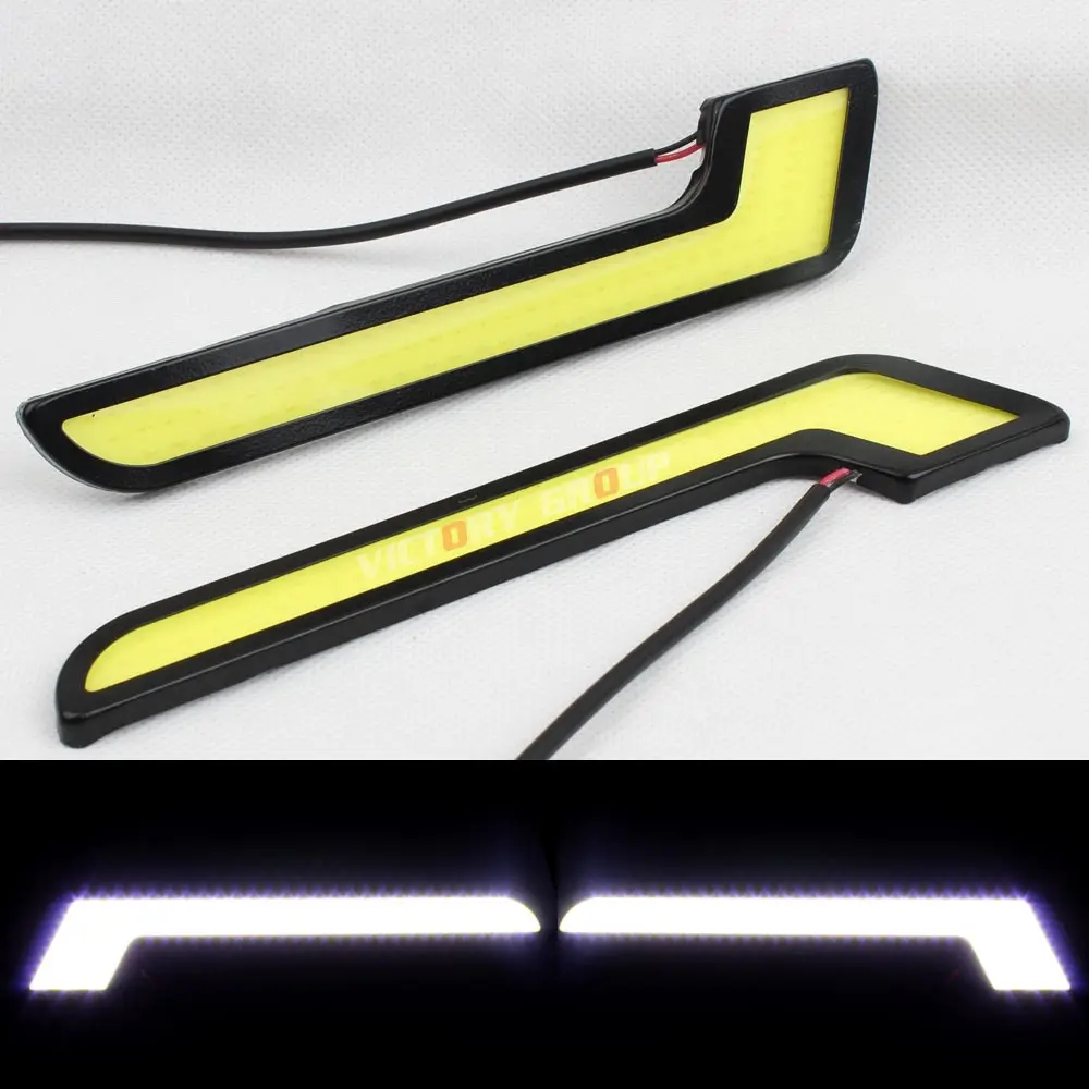 Дневные хосветильник огни L типа передние противотуманные фары белого цвета для