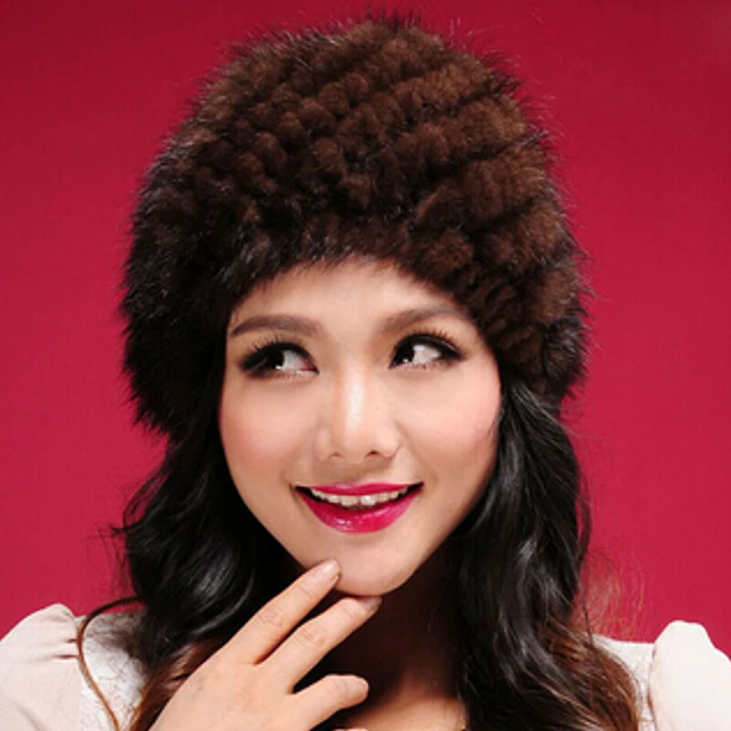 ZDFURS 2016 меховая шапка из натуральной норки лыжная теплые головные уборы с черепом