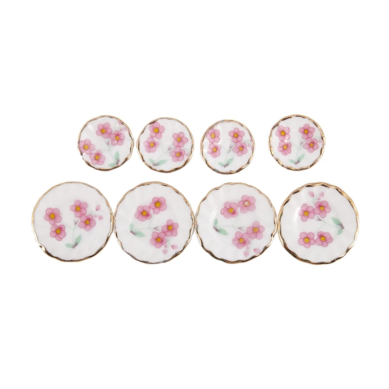 Кукольный домик розовый ромашка фарфор чайная крышка Набор чашек 15 шт. кукольный