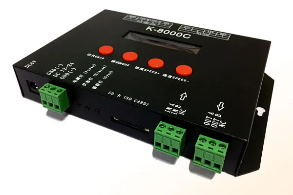 K 8000C (T 8000 обновленная версия) sd карта LED pixel контроллер off line 8192 пикселей