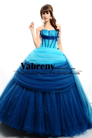 Новое поступление 2017 синие платья Quinceanera бальное платье очаровательное|quinceanera