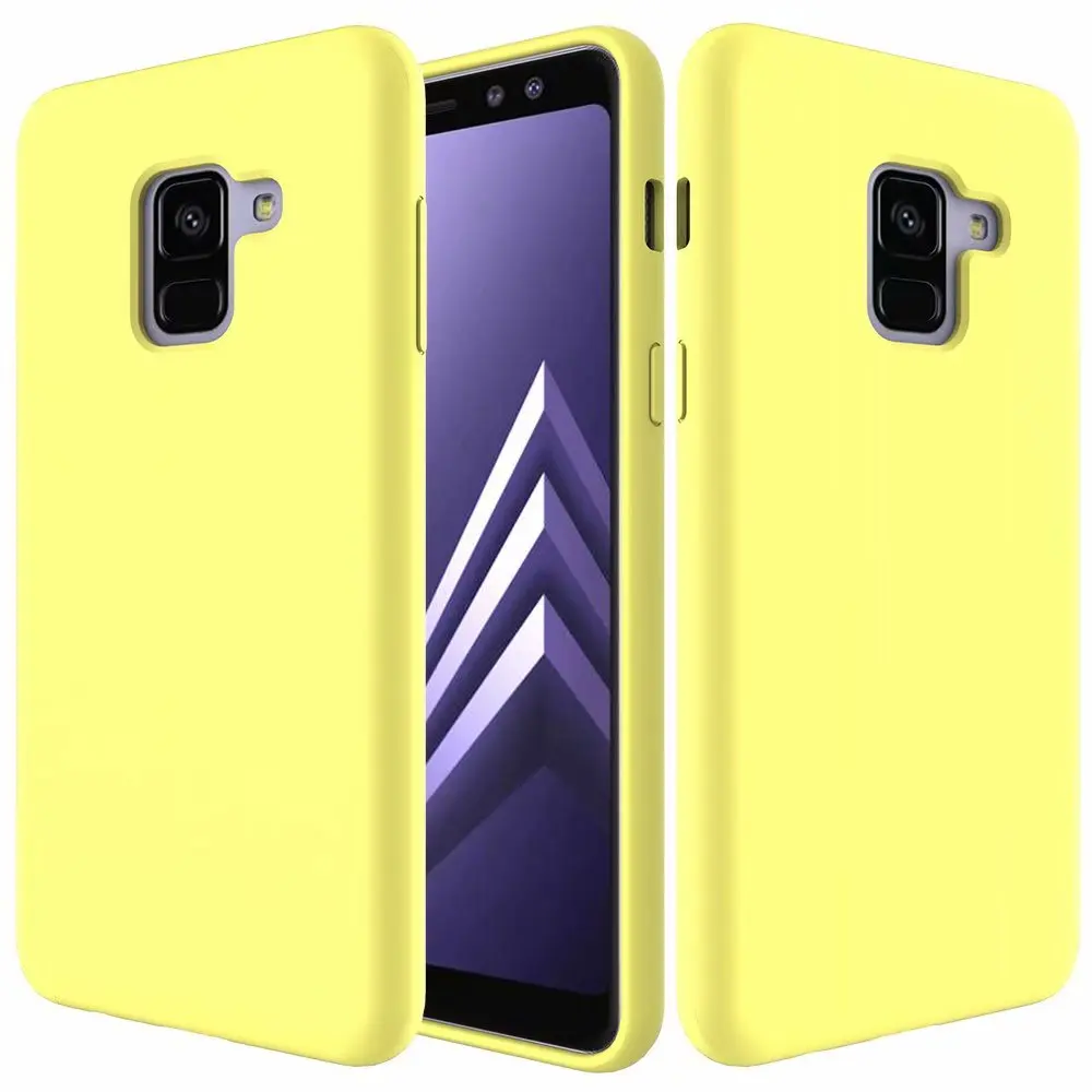 yellow Для samsung Galaxy A8 Plus чехол Роскошный жидкий силиконовый удобный защитный чехол для задней крышки для samsung A8 A8Plus - Цвет: yellow