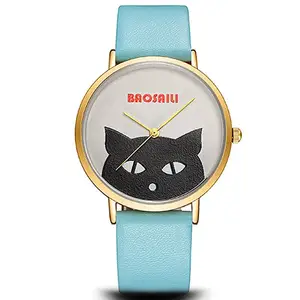 С изображением головы черного кота наручные часы водонепроницаемые для женщин