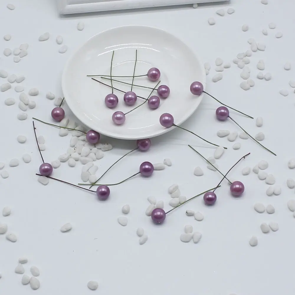 20 шт./лот маленькие пластиковые искусственные ягоды цветы тычинки вишневые