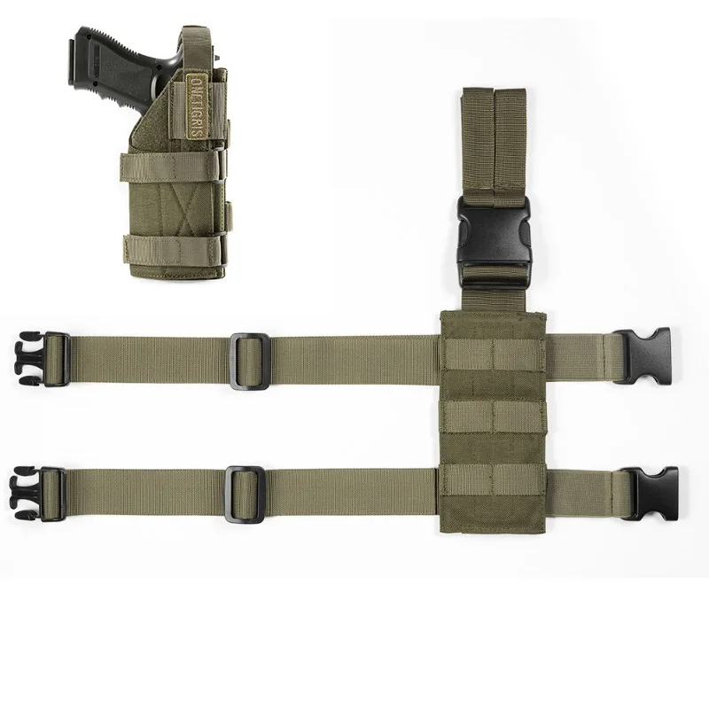 Ranger Green OneTigris тактический Molle падения ноги платформы и пистолет кобура страйкбол Пейнтбол Правша кобура - Цвет: Ranger Green