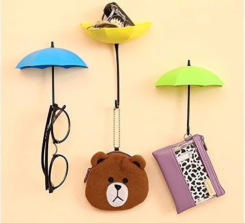 3 ШТ. Цветастым Зонтиком Крючке На Стене Шкафа Контейнер Полка Кухня Ванная