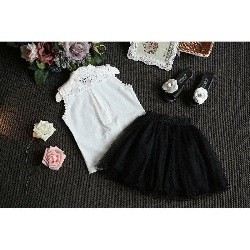 Комплект одежды для маленьких девочек элегантные модные белые кружевные топы