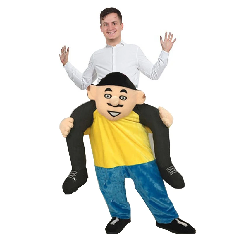 Christmas Halloween Deluxe Costumes Men And Women Ride on Riding Shoulder Old Man Costume Grandpa Grandma Mascot Cosplay Suits |