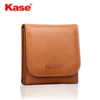 kase 3 pocket pu leather foldable camera circular lens filter carry case bag pouch for 25mm 82mm filters