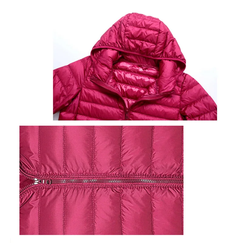 Женская куртка на белом утином пуху теплая Ультралегкая с защитой от ветра Осень