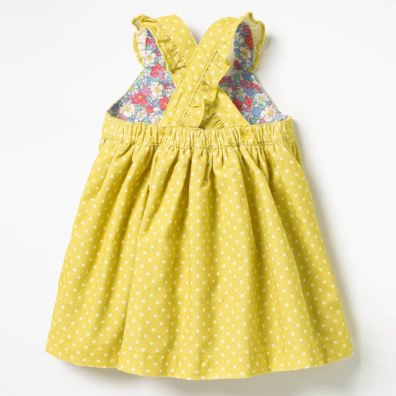 Little maven kids brand clothes 2019 autumn baby girls Cotton yellow dot sundress girl sleeveless dresses Q0055 | Детская одежда и