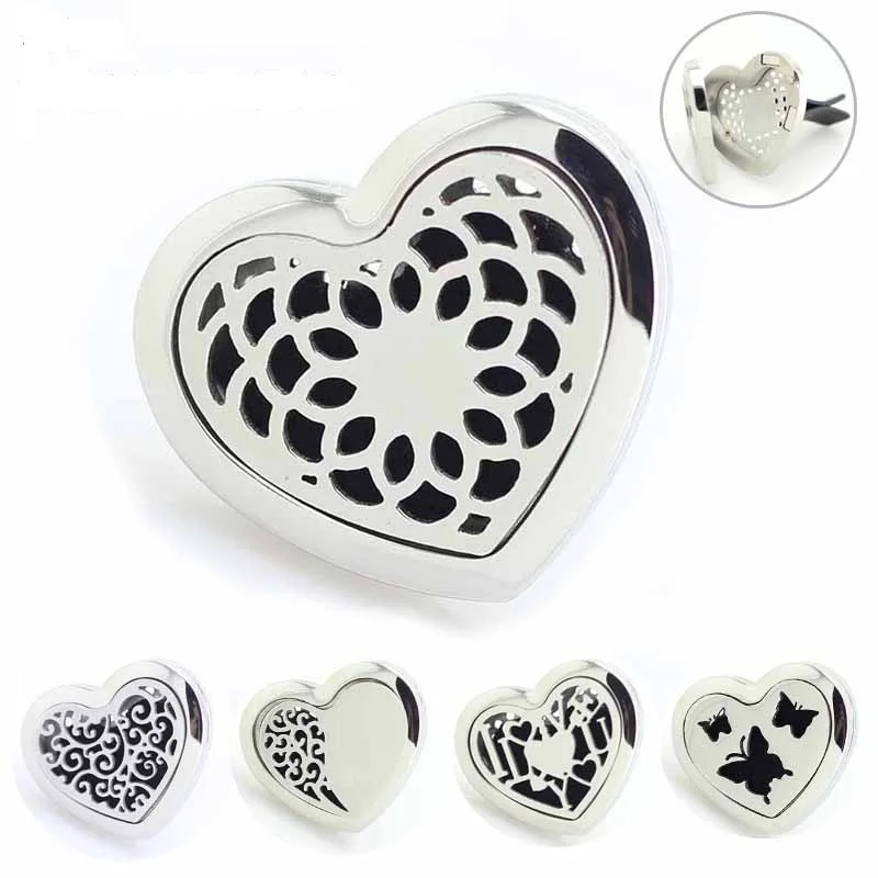 

Heart-shaped Magnetic Stainless Steel Car Diffuser Locket Aromatherapy Essential Oil Car Diffuser Locket Free Pads