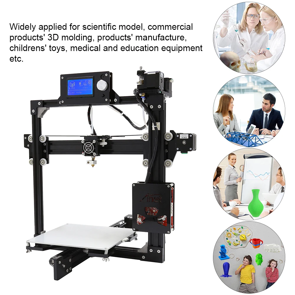 2018 дешевые 3D принтеры Anet A2 DIY принтер комплект с автоматическим выравнивающим