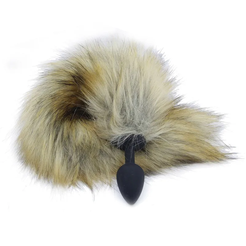 Анальная пробка с лисьим хвостом силиконовая эротические игрушки анальные