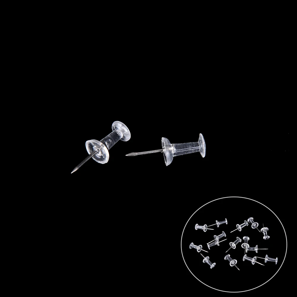 40 шт./лот прозрачные пластиковые декоративные нажимные булавки стальная доска