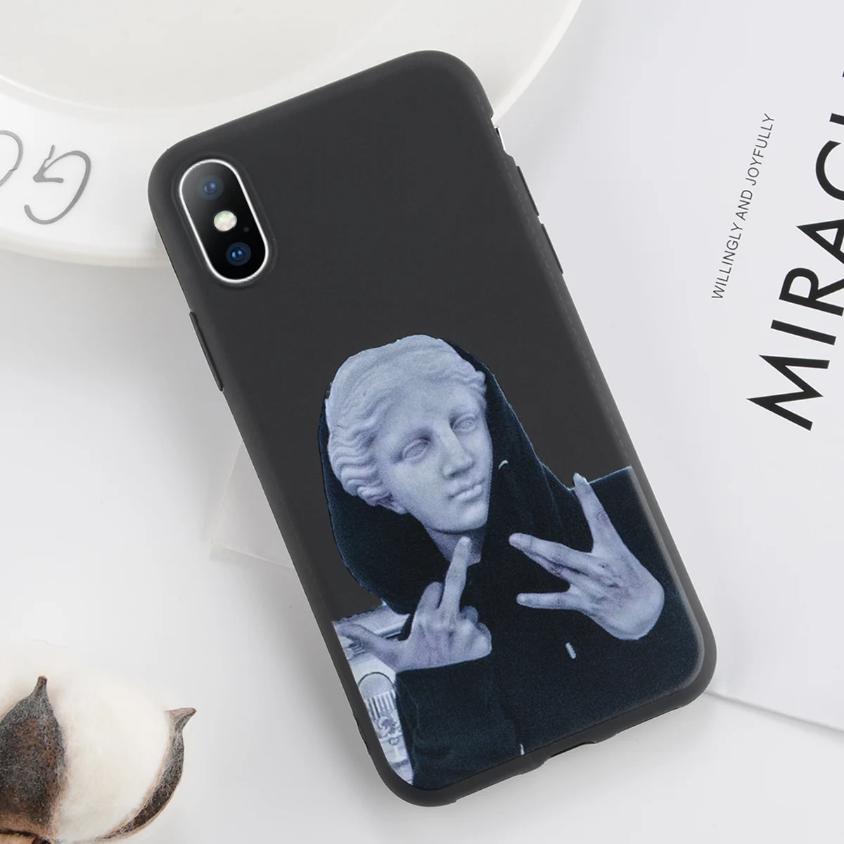 KJOEW для iPhone 11 Pro Max 6 6s 7 8 Plus X XR XS Max 5 5S SE чехол для телефона мультяшная статуя абстрактное искусство окрашенный Мягкий ТПУ чехол - Цвет: T3