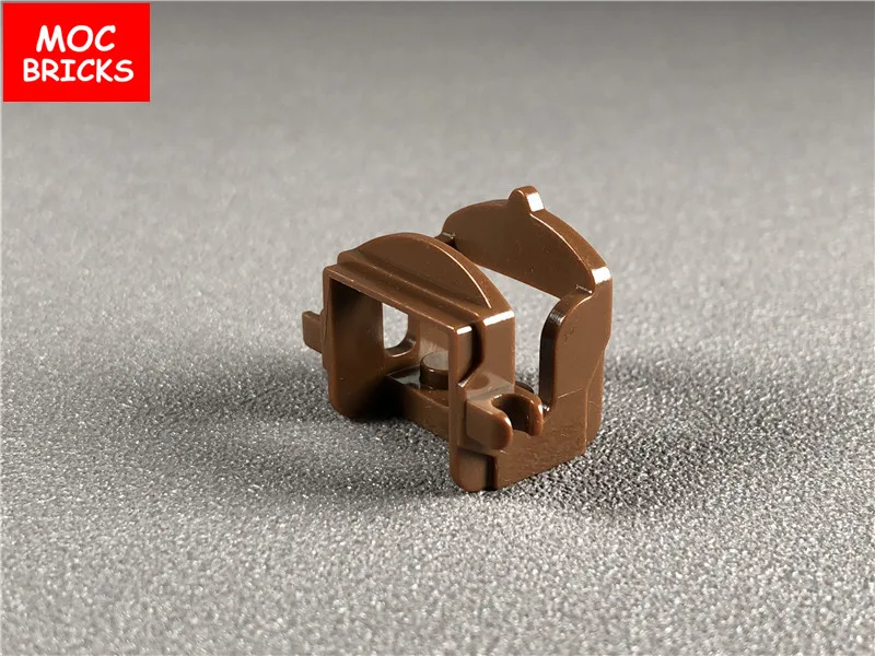 10 шт./лот MOC Кирпичи DIY коричневая лошадь седло с двумя зажимами подходит для 4491b