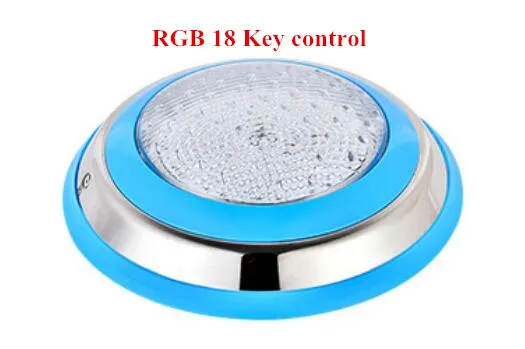 RGB 18 Key control Par56 Светодиодный светильник для бассейна 36 Вт белый свет подводный лампа накаливания для бассейна с нержавеющим стальным кольцом для лица светильник для фонтана спа Вечерние - Испускаемый цвет: RGB 18 Key control