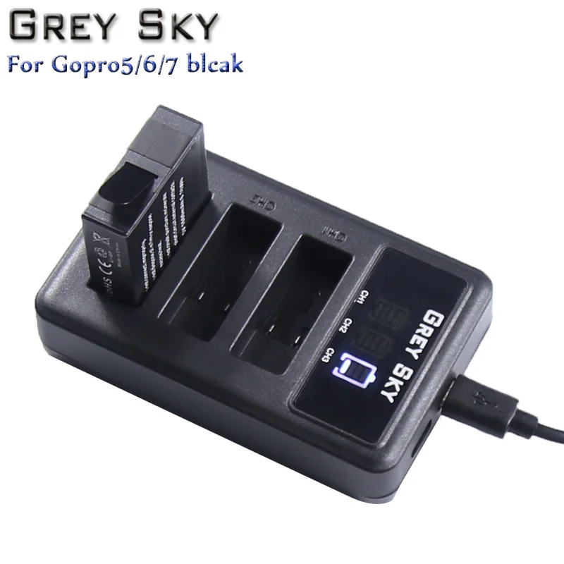1600 мАч Go pro hero 5 аккумулятор+ светодиодный USB 3 порта зарядное устройство type C порт для GoPro 5 hero 5 hero 6 7 hero 6 4K hero 7 аксессуары для камеры