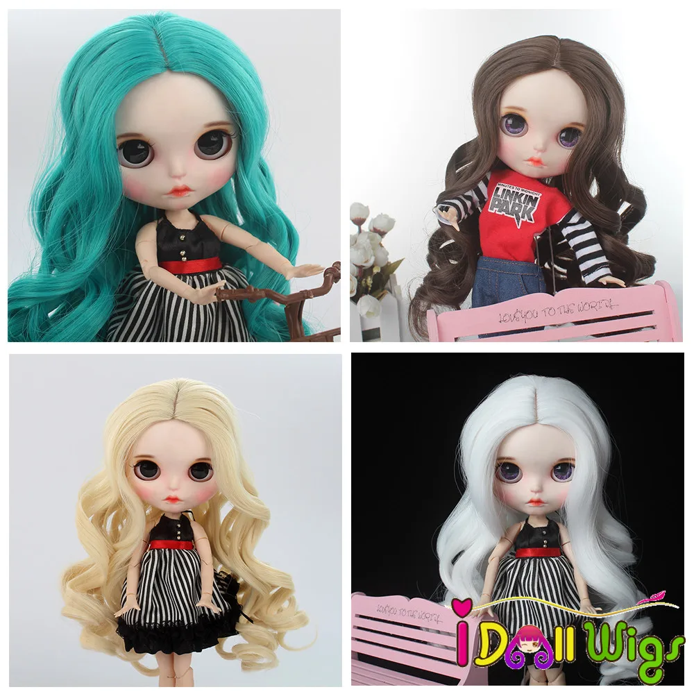 Парики для волос Blyth Doll высокое качество натуральный жар зеленый коричневый хаки