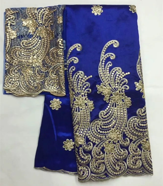 Красная ткань George с африканской сеткой для шитья вышивки блузы для женщин в модном стиле 5 + 2 ярда.