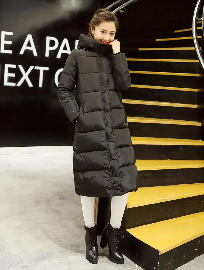 Новинка 2016 зимняя теплая куртка для женщин с капюшоном воротником-стойкой