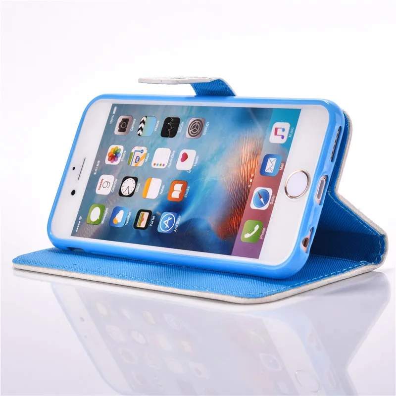 KINBOM симпатичный кошелек чехол для Iphone 5c 5S Se Мультфильм Пейзаж Pattern Shell 6s p Touch 5 6 из
