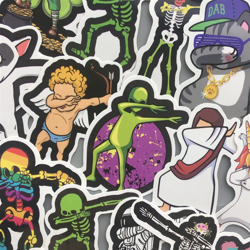 16 шт./лот Мультяшные стикеры в стиле хип хоп для детей игрушка багаж мотоцикл