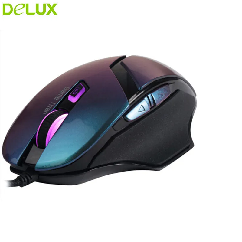 Удобная проводная мышь Delux T9 + M612 с подсветкой светодиодный одной рукой