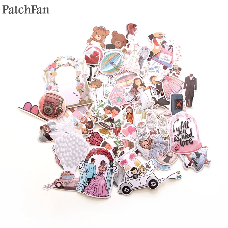 Patchfan 68 шт. Свадебная тема художественный принт домашний Декор настенный ноутбук телефон багаж ноутбук велосипед Скрапбукинг Стикеры для альбомов A1340