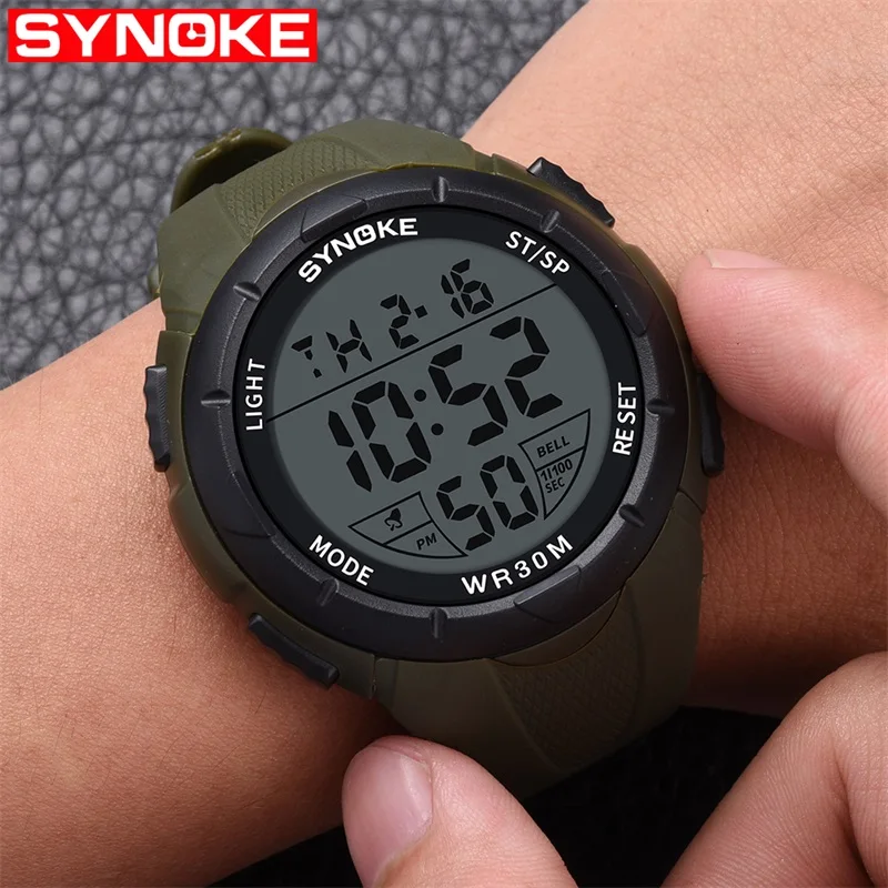 

SYNOKE 2019 Watch Men Sport Watch Waterproof Digital Stop Watch Shock Resistant LED Display Watches Men Wrist Electronic Clock