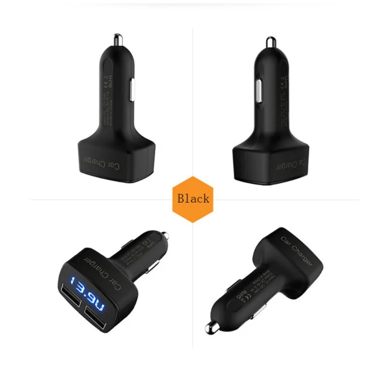 Автомобильное зарядное устройство 4 в 1 с двумя USB портами и светодиодный ным