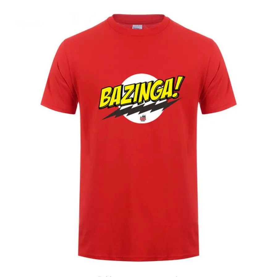 Мужская хлопковая футболка с коротким рукавом Bazinga Футболка принтом Теория