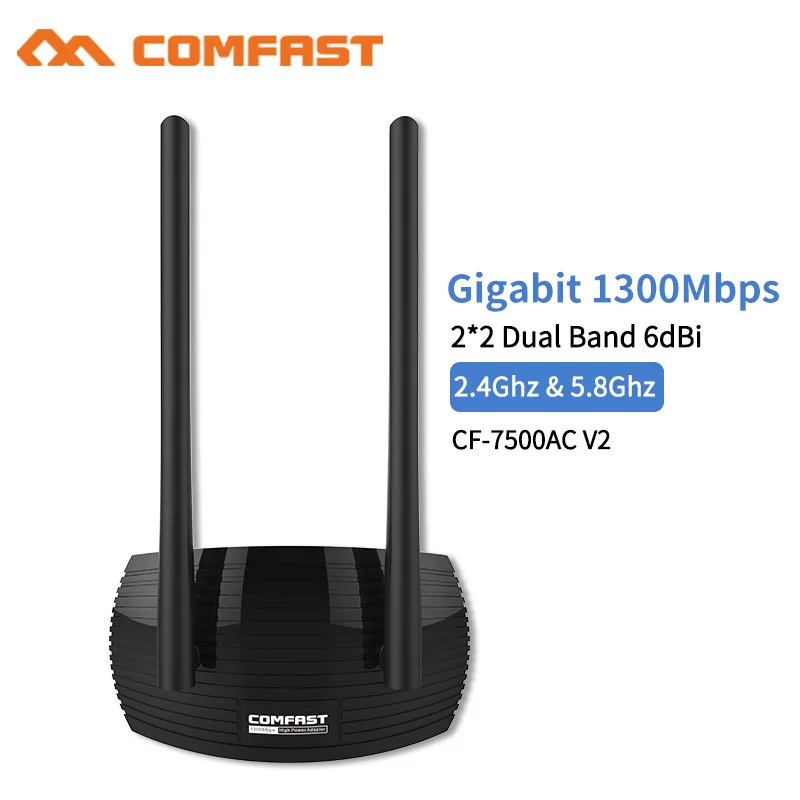 

Высокоскоростной Stong сигнал 1300 Мбит/с гигабитная USB3.0 Беспроводная сетевая Wi-Fi карта 2*2 двухдиапазонный 6 дБи антенны мощный Wi-Fi адаптер
