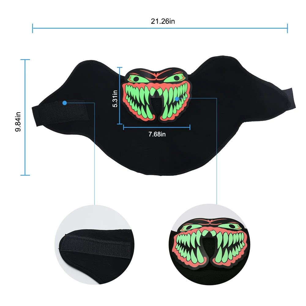 Светодиодная маска Saful для вечеринки костюмы Хэллоуина ужас украшение